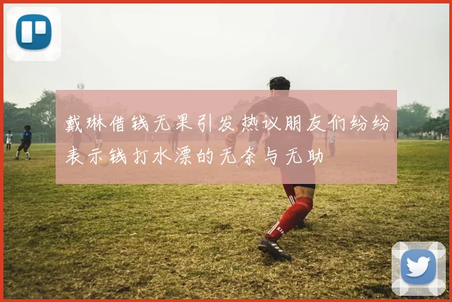 戴琳借钱无果引发热议朋友们纷纷表示钱打水漂的无奈与无助